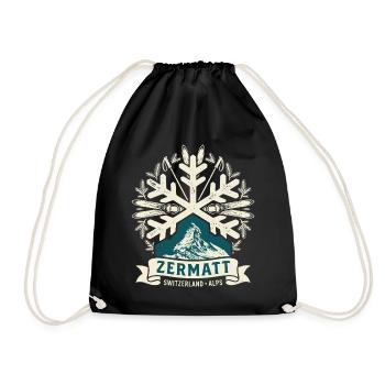 Alpes de Suisse de Zermatt vintage - Sac de sport léger - noir - Devant