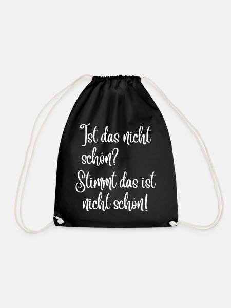 HN Ist das nicht schön? Ironie Script - Turnbeutel - Schwarz