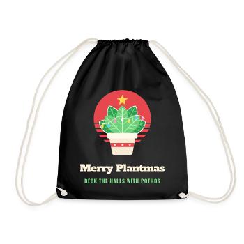 Fröhliche Plantmas, lustige Pflanzenliebhaber-Weihnachten - Turnbeutel - Schwarz - Vorne