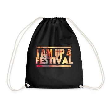 I am up for festival - Drawstring Bag - black - Front