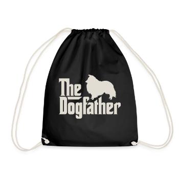 The Dogfather - Shetland Sheepdog Sheltie - Turnbeutel - Schwarz - Vorne