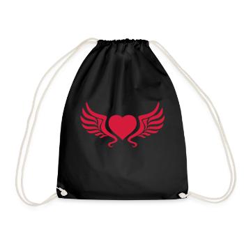 tribal_heart_wings_1c - Sac de sport léger - noir - Devant