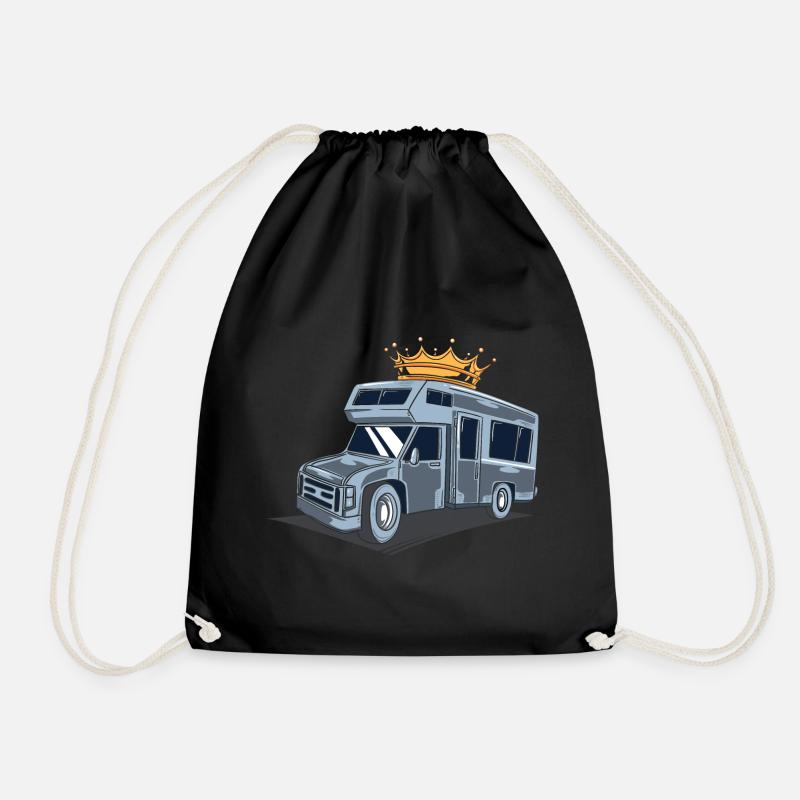 Wohnmobil / Wohnwagen / Camping - Turnbeutel - Schwarz