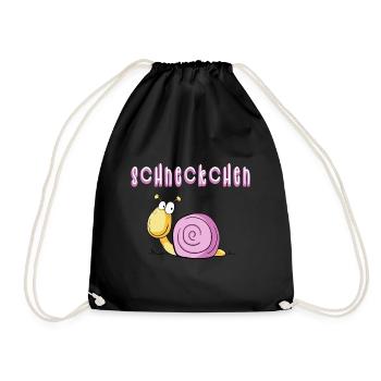 Lustige Scheckchen Schnecke I Comic - Turnbeutel - Schwarz - Vorne