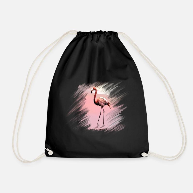 Flamingo - Turnbeutel - Schwarz