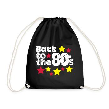 80s Party,Fun Shirt,Back to the 80s.. (25) - Drawstring Bag - black - Front