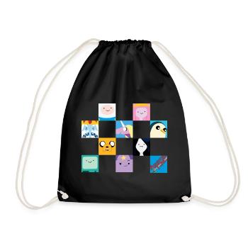 Adventure Times Character Tiles - Drawstring Bag - black - Front