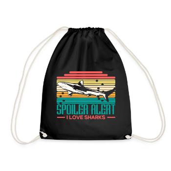 Shark Predator Gift Idea - Drawstring Bag - black - Front