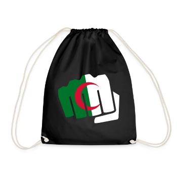 Algérie Algérie drapeau drapeau poing cadeau - Sac de sport léger - noir - Devant