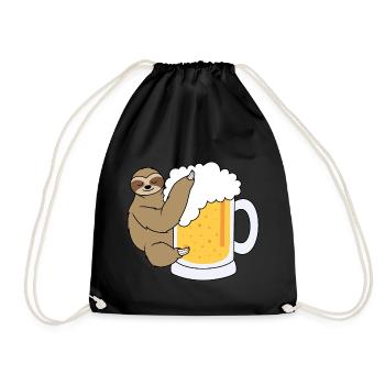 Paresseux avec de la bière - Sac de sport léger - noir - Devant