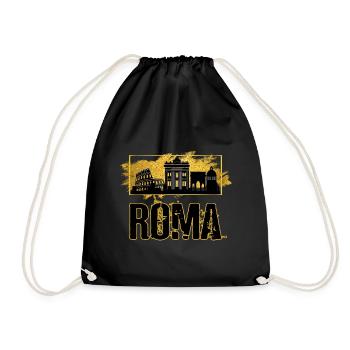 Rome Roma Italie Ville Skyline Or Accueil Amour - Sac de sport léger - noir - Devant