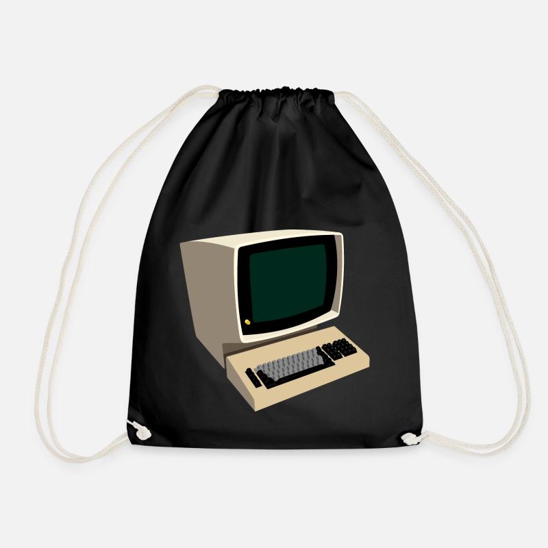 70-er Jahre Retro Terminal Computer - Turnbeutel - Schwarz