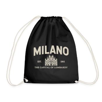 Milano Emblem Vintage City Motif - Drawstring Bag - black - Front