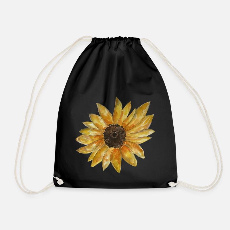 Sonnenblume - Turnbeutel - Schwarz