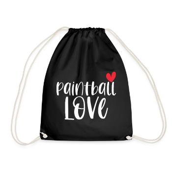 Paintball Love Paintballer Gotcha Geschenk - Turnbeutel - Schwarz - Vorne