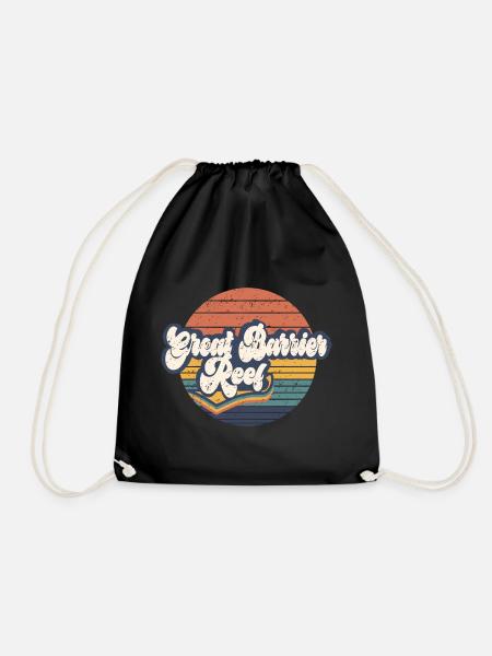 Great Barrier Reef - Drawstring Bag - black