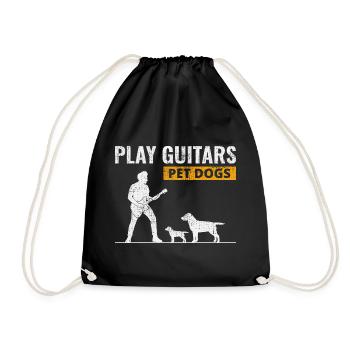 Jouer des guitares Pet Dogs Musicien Bassiste Drôle - Sac de sport léger - noir - Devant