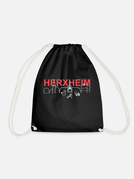 Herxheim Skyline - Turnbeutel - Schwarz