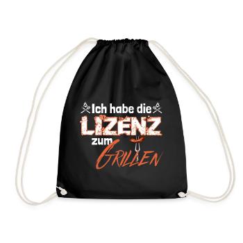 Lizenz zum Grillen - Turnbeutel - Schwarz - Vorne