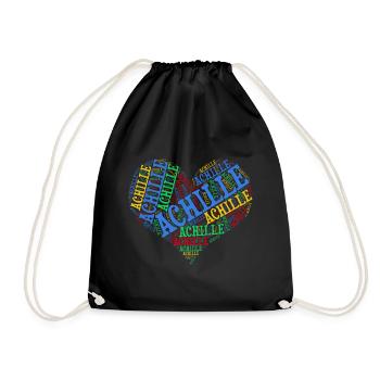 T-shirt cadeau Achille heart heart cloud - Sac de sport léger - noir - Devant