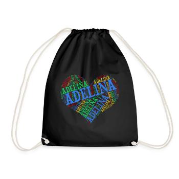 Adelina coeur coeur nuage t-shirt cadeau t-shirt - Sac de sport léger - noir - Devant