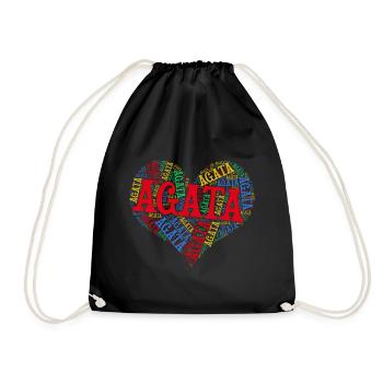 t-shirt Agata word cloud coeur t-shirt - Sac de sport léger - noir - Devant