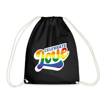 Celebrate love - weiss - Turnbeutel - Schwarz - Vorne