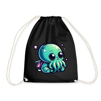 Magnetism of Lovecraft: Adorable Cute Baby Cthulhu - Drawstring Bag - black - Front