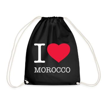 I LOVE MOROCCO - Turnbeutel - Schwarz - Vorne