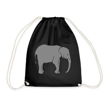 Elephant Elephant Mom Dad - Drawstring Bag - black - Front