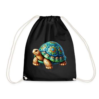Turtle - Drawstring Bag - black - Front