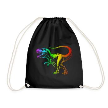 dinosaure tyrannosaure rex, t-rex arc-en-ciel - Sac de sport léger - noir - Devant