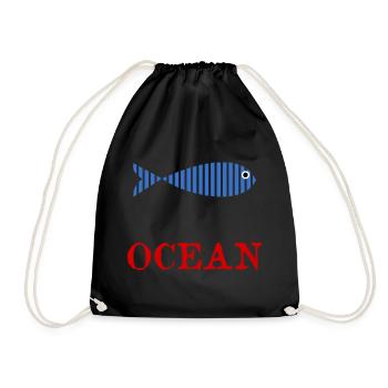 POISSON. POISSON D'AVRIL. VACANCES. ETE. HUMOUR - Sac de sport léger - noir - Devant