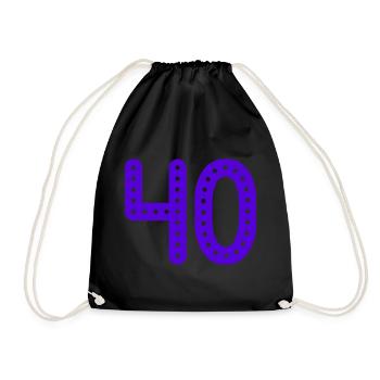 40. 40 YEARS. 40th ANNIVERSARY. 40 YEARS ANNIVERSARY. - Drawstring Bag - black - Front