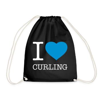I LOVE CURLING - Drawstring Bag - black - Front