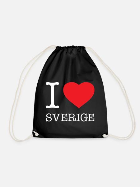 J’AIME SVERIGE Suède Schweden - Sac de sport léger - noir