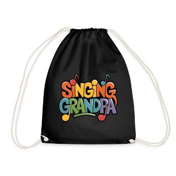 Singender Opa - unser Opa Großvater singt gerne - Turnbeutel - Schwarz - Vorne