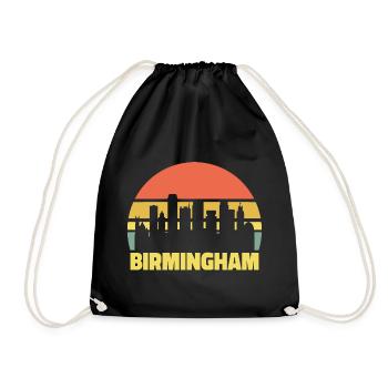 Birmingham Skyline Retro Vintage Silhouette - Turnbeutel - Schwarz - Vorne