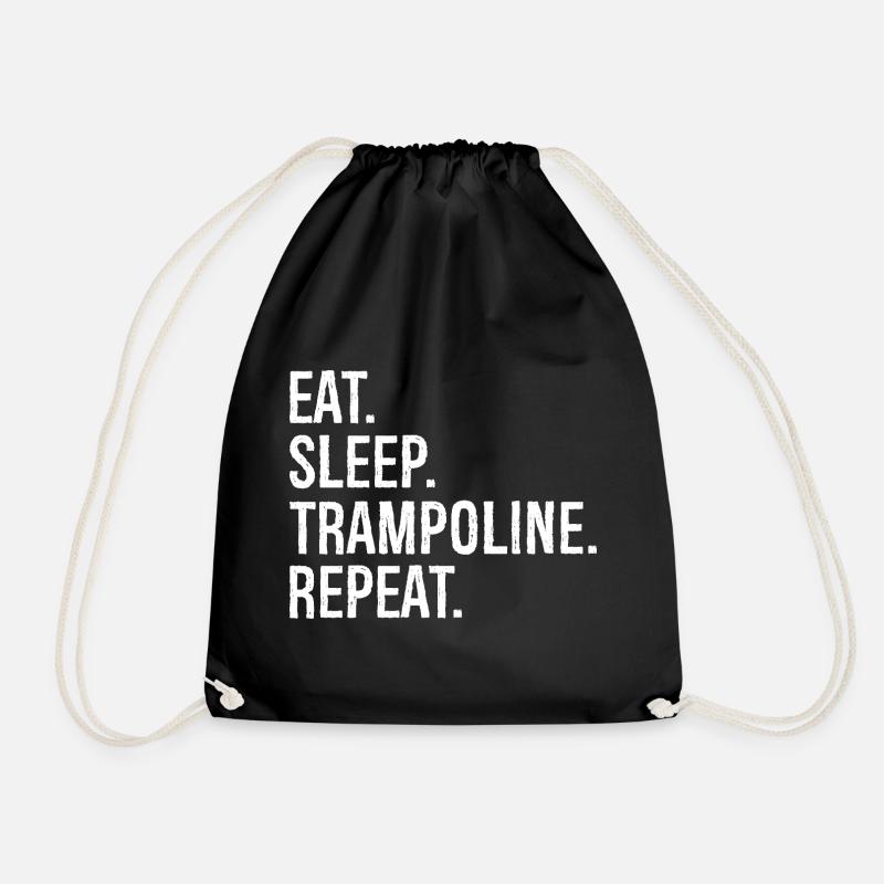 eat sleep trampoline repeat - Turnbeutel - Schwarz
