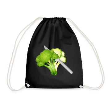 Broccoli motif cut – stylish & crisp - Drawstring Bag - black - Front