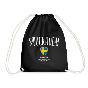 Stockholm, Suède, design minimaliste élégant - Sac de sport léger - noir - Devant
