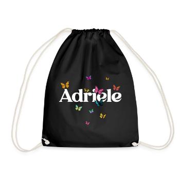 Schöner Mädchenname mit Schmetterlingen ADRIELE - Turnbeutel - Schwarz - Vorne