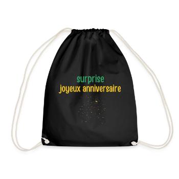 Surprise Happy Birthday - Drawstring Bag - black - Front