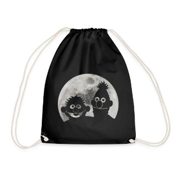 Sesame Street Ernie & Bert In The Moonlight - Drawstring Bag - black - Front