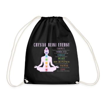 Cristal Reiki Chakra Énergie Reiki Yoga - Sac de sport léger - noir - Devant