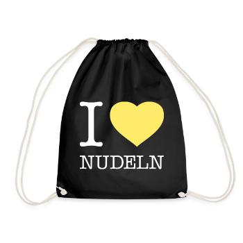 I love Nudeln - Turnbeutel - Schwarz - Vorne