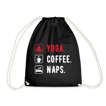 Yoga coffee naps men - Drawstring Bag - black - Front