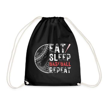 Eat Sleep Baseball Repeat - Drawstring Bag - black - Front