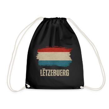 Flagge von Luxemburg, ich liebe Luxemburg - Turnbeutel - Schwarz - Vorne