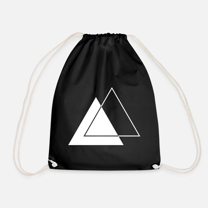 Geometrisches Traiangles-Design - Turnbeutel - Schwarz
